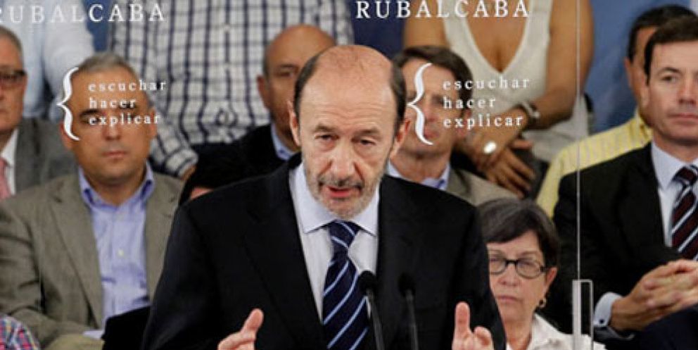 Foto: Rubalcaba baja al PSOE a la tierra: “Nunca he dicho en un mitin que vamos a ganar”