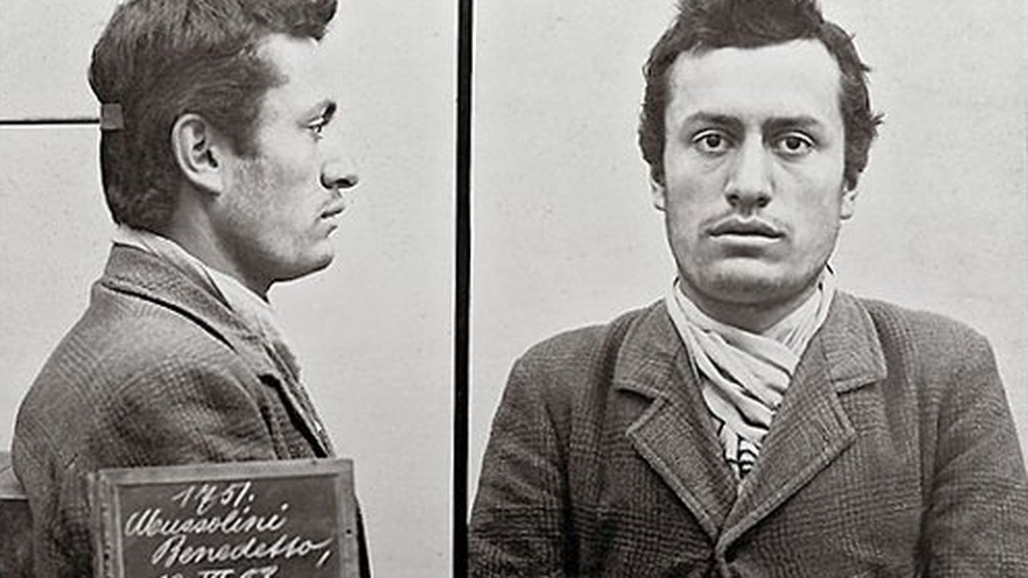 Ficha policial de Mussolini, detenido por vagancia en Suiza en 1903