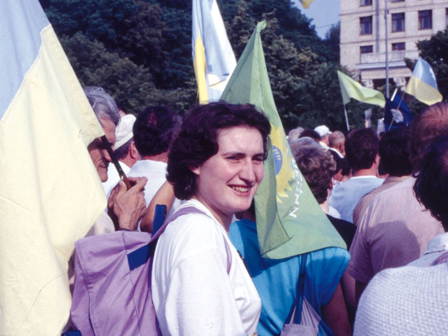 Sara Gutiérrez en Kiev durante el viaje