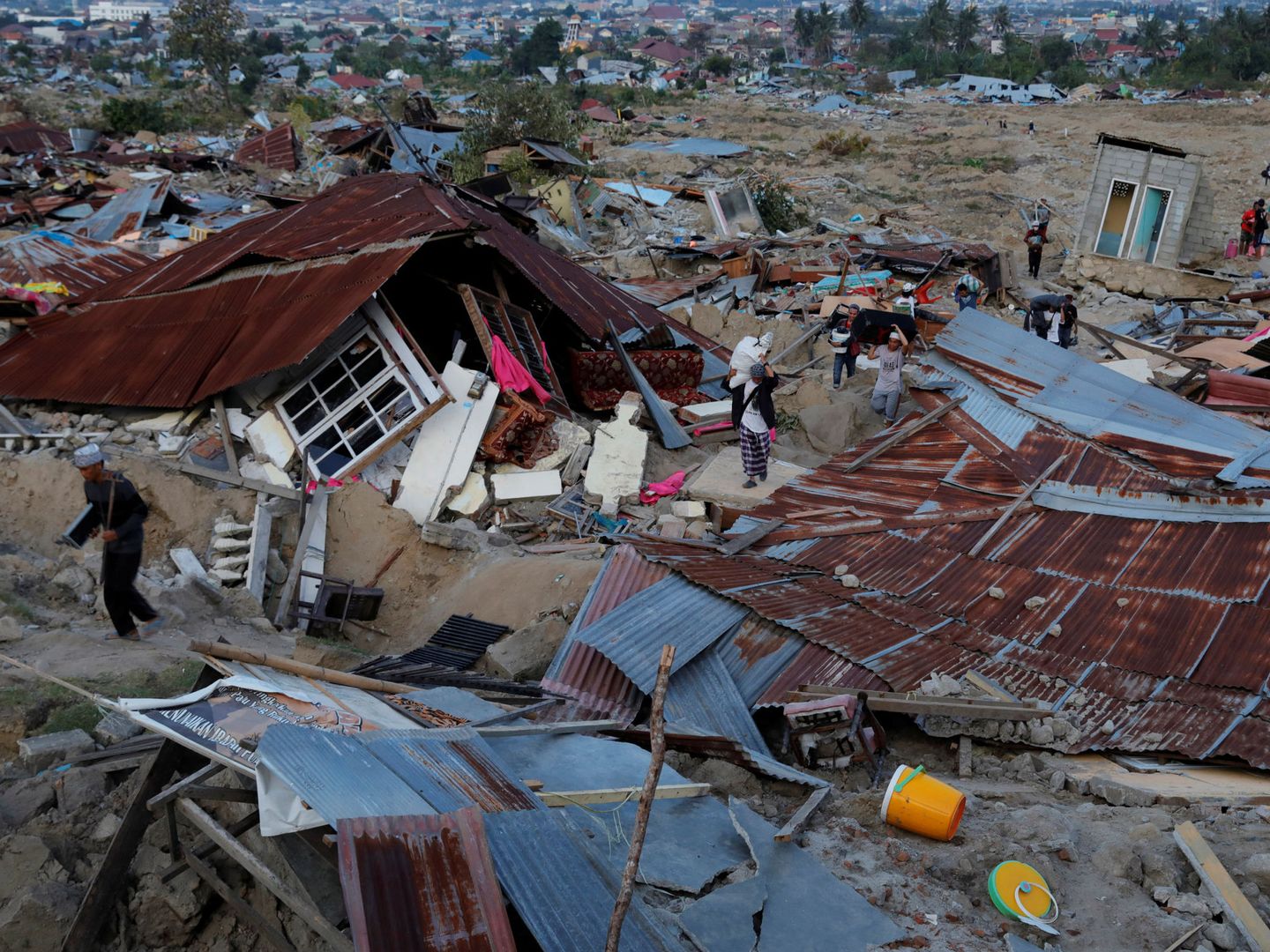 La ciudad de Palu, muy afectada. (Reuters)