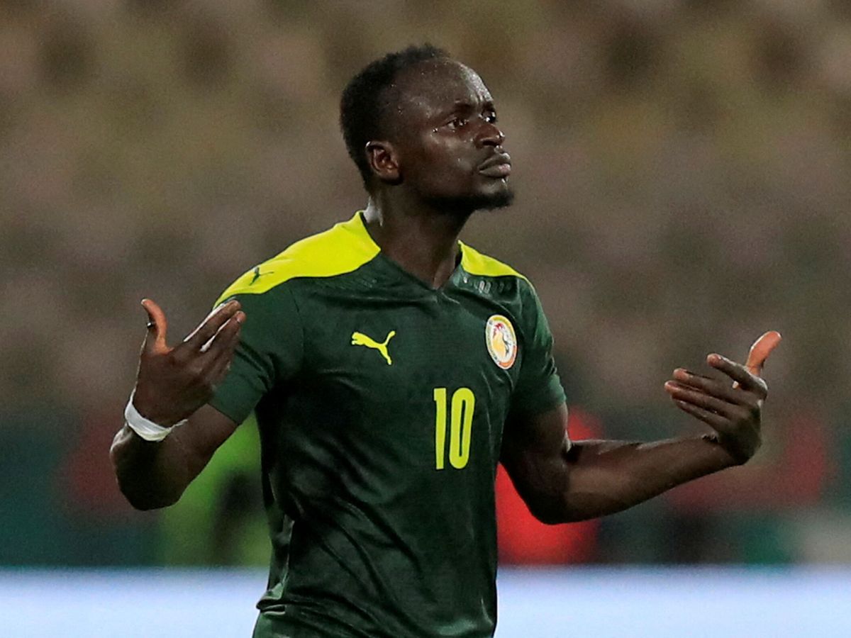 Foto: Mané celebra un gol con Senegal. (Reuters/Thaier Al-Sudani)