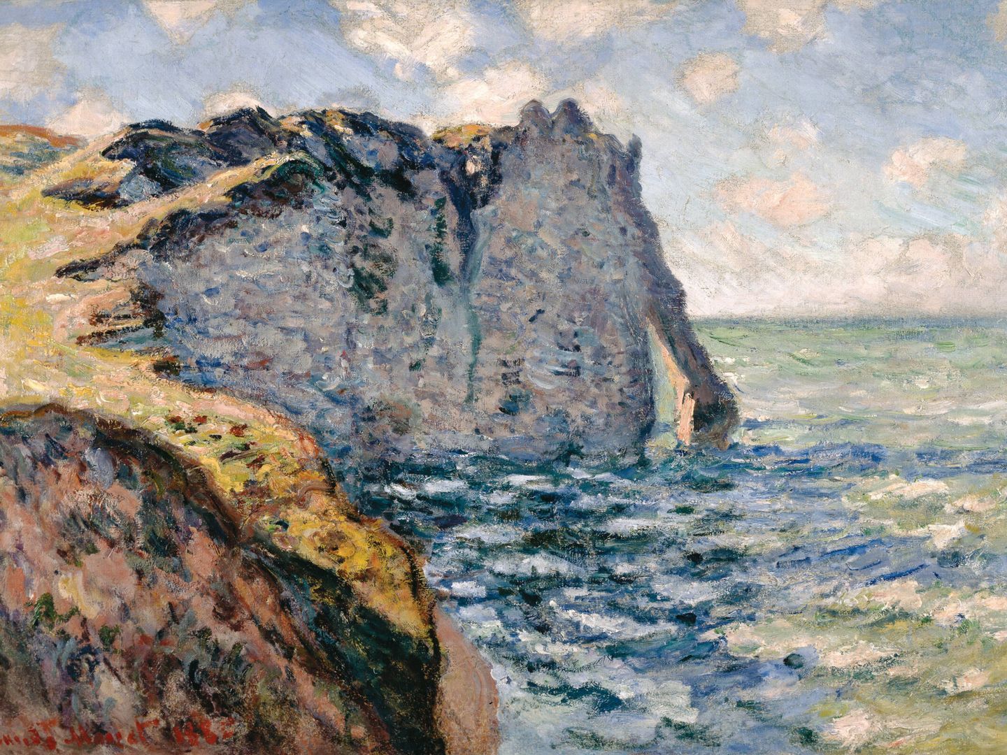 'The Cliff of Aval, Etrétat'. (Claude Monet)