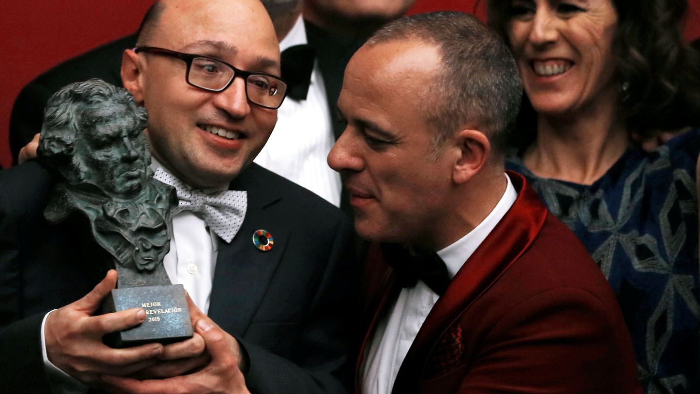 Jesús Vidal y Javier Gutiérrez, en los Premios Goya 2019. (EFE)