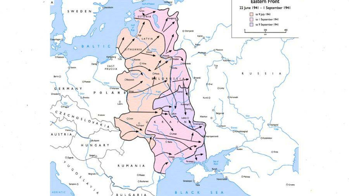 Mapa del frente bélico en 1941