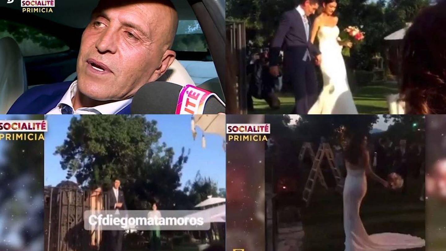 'Socialité', en la boda de Diego Matamoros. (Telecinco e Instagram).