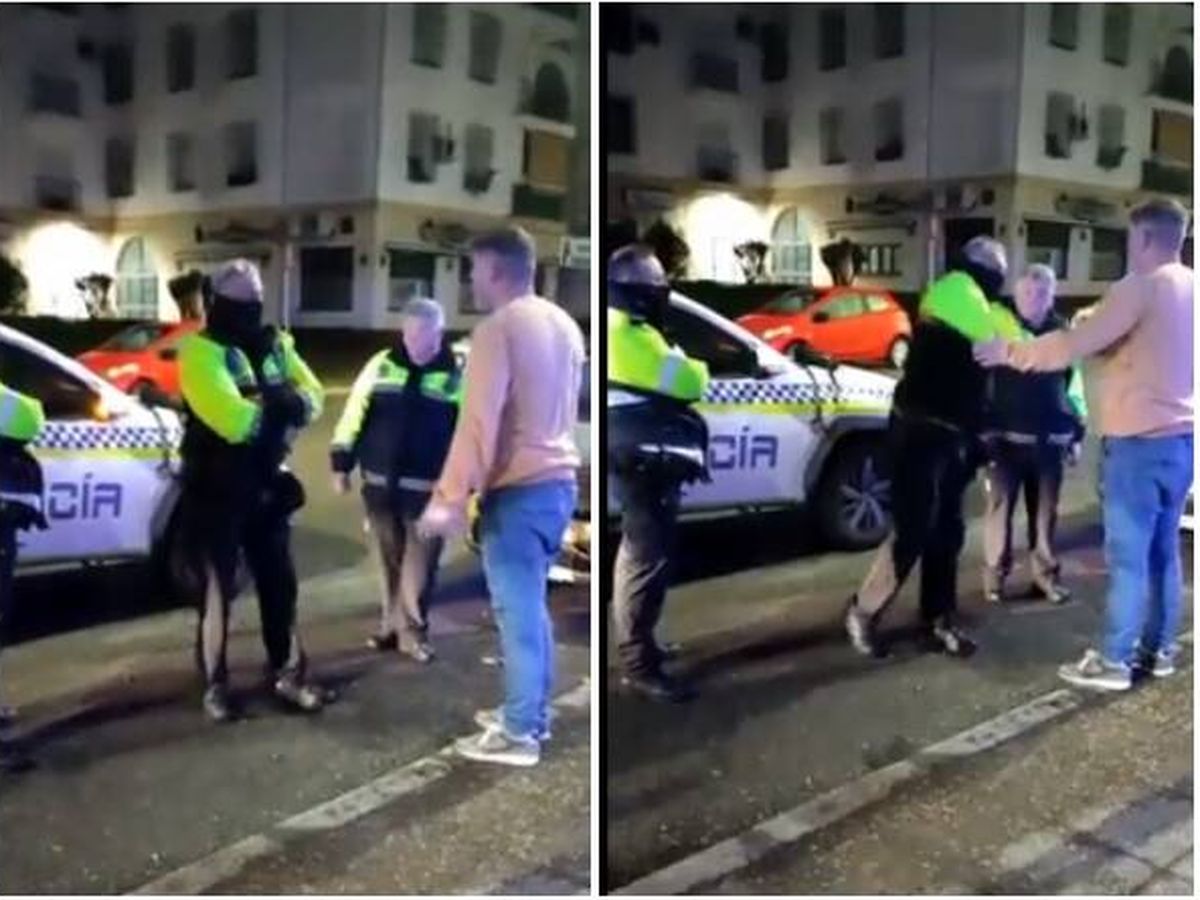 Foto: Polémico vídeo de un Policía de Jerez de la Frontera dando un golpe en la cara con su porra a un joven (Twitter)