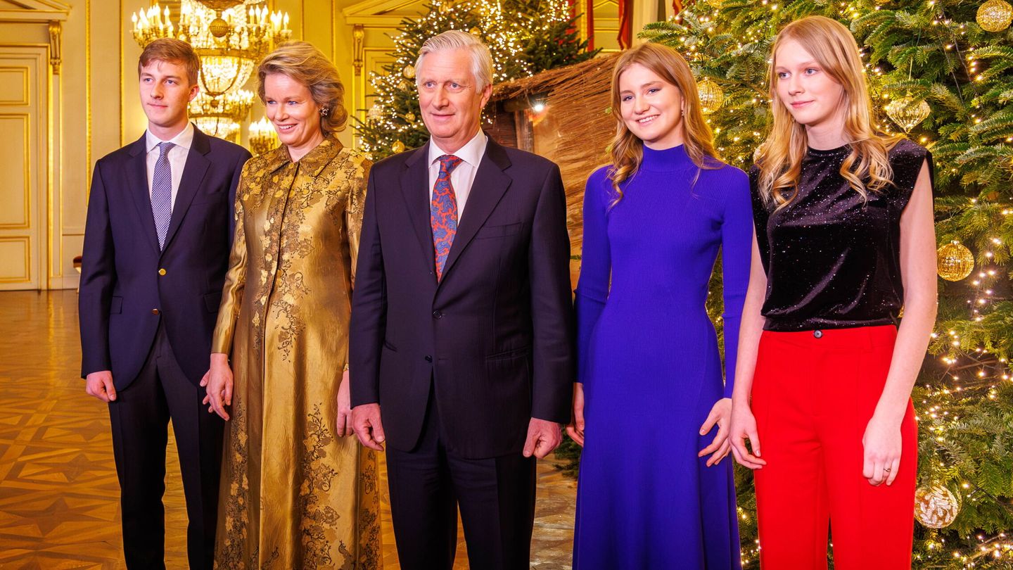 La familia real belga, en la recepción navideña. (EFE)