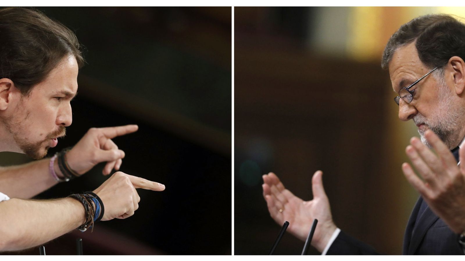 Foto: Pablo Iglesias y Mariano Rajoy en el Congreso. (Efe)
