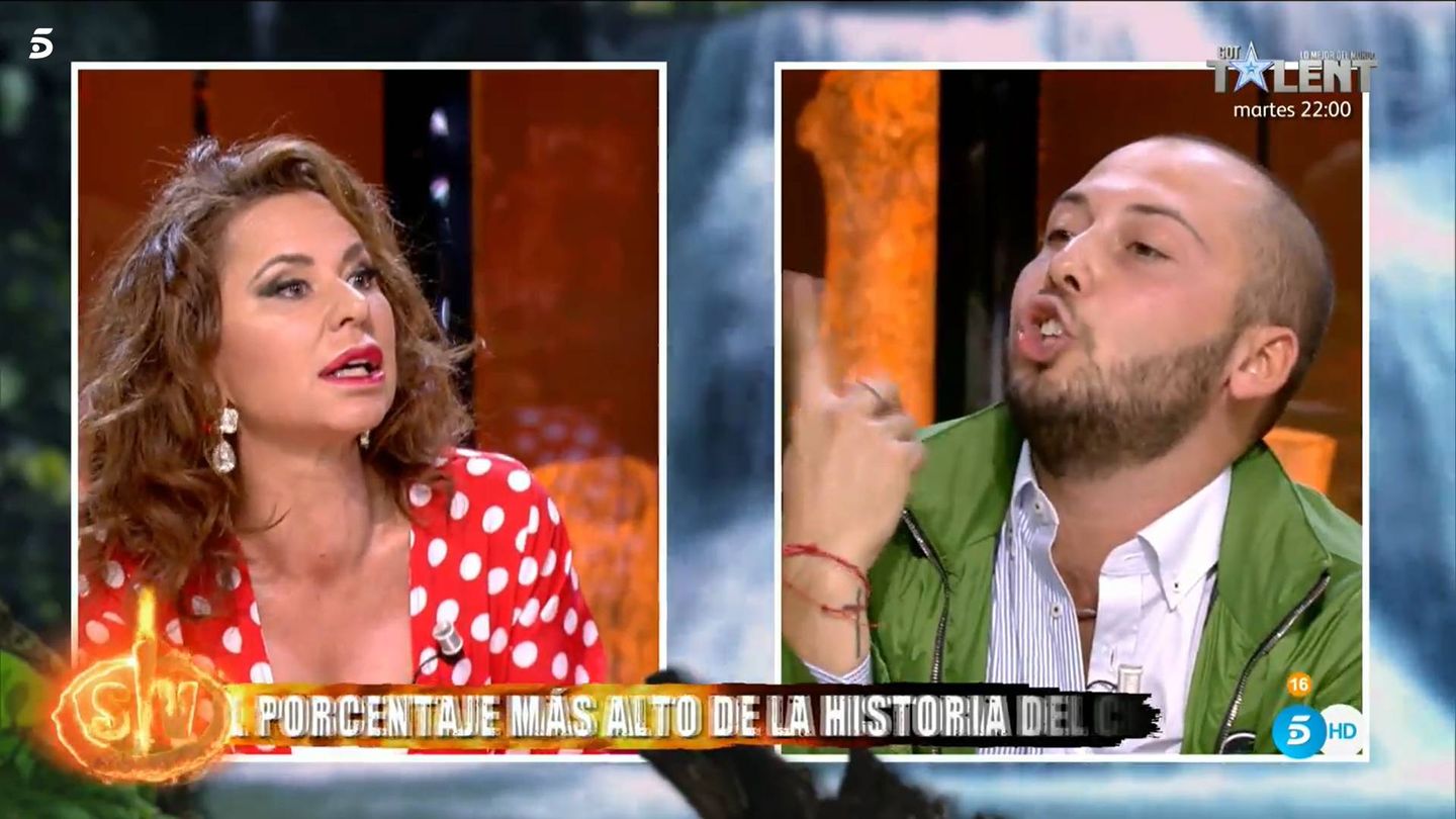 Vicky Larraz y José Antonio Avilés, en 'Supervivientes 2020'. (Mediaset España)