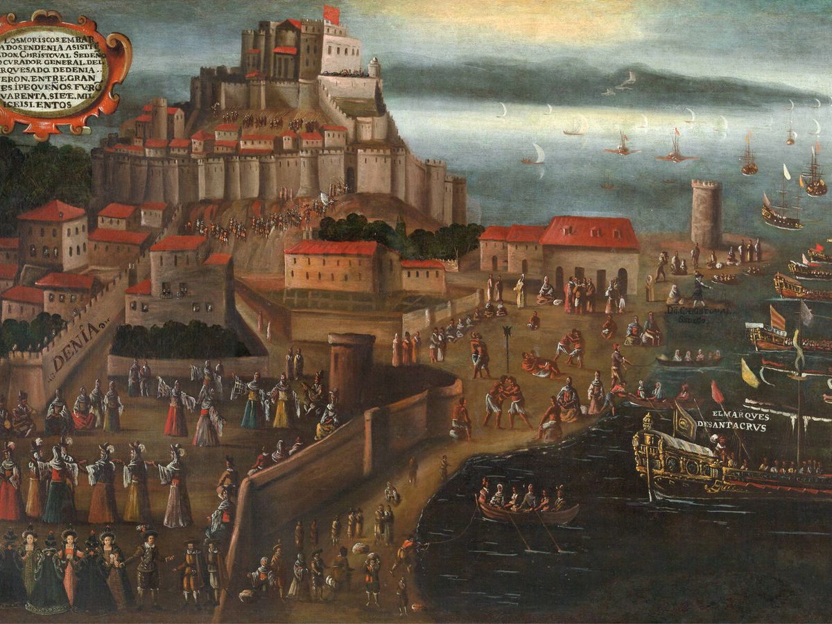 Foto: Expulsión de los moriscos en el puerto de Denia, pintado en 1613 por Vicente Mostre.