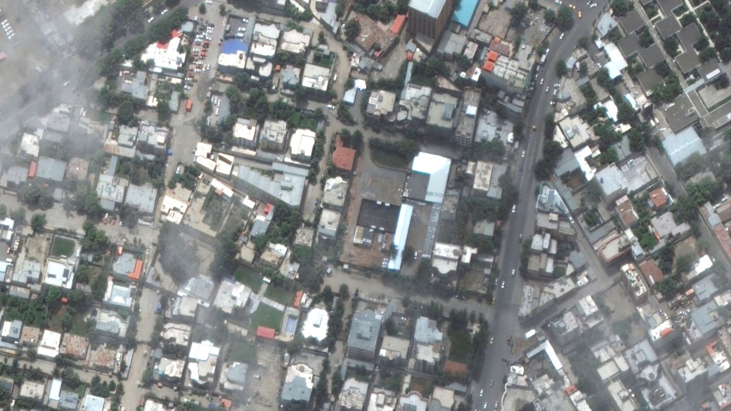 Vista aérea del barrio donde se refugiaba el dirigente yihadista. (Reuters)