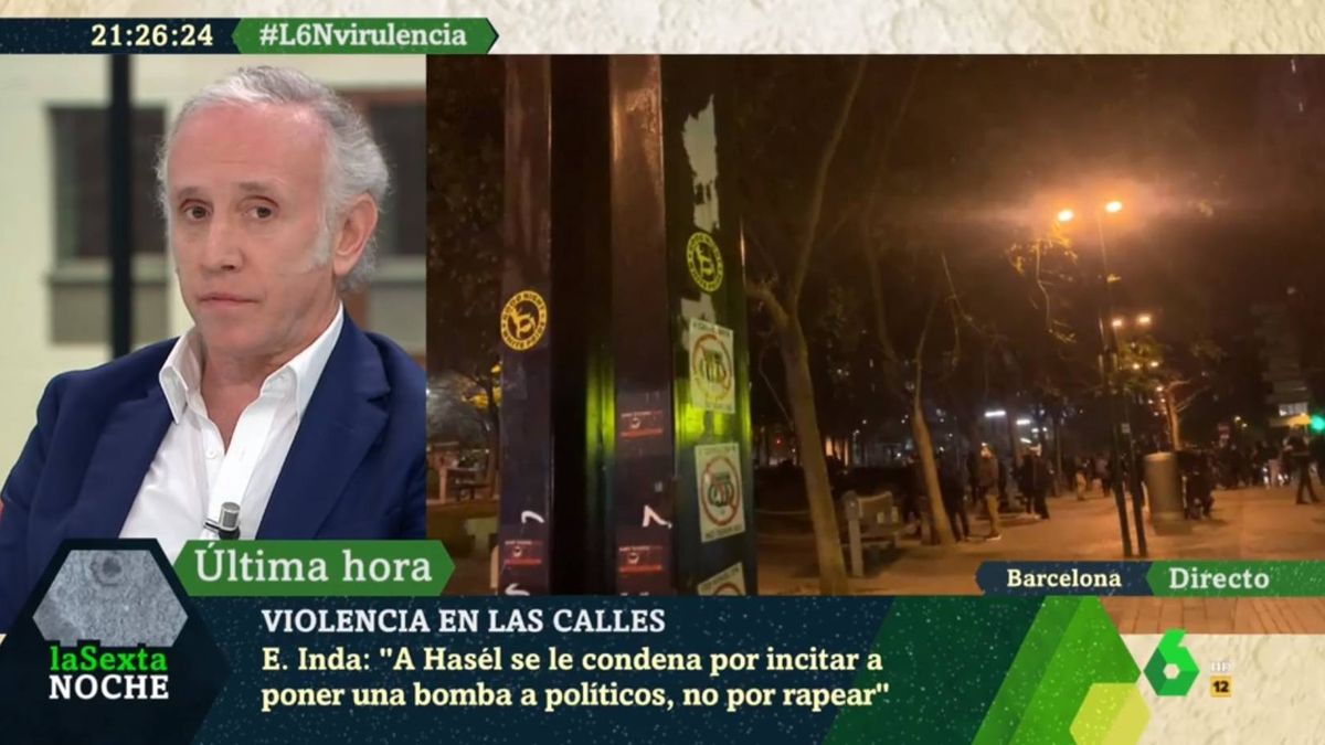 Eduardo Inda, en 'La Sexta noche': "Pablo Hasél tiene que pudrirse en la cárcel"