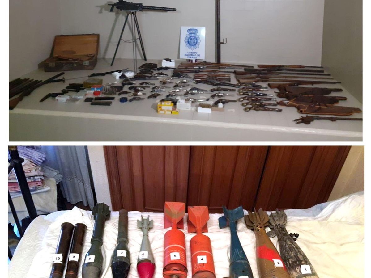 Foto: Había más de 80 armas en el arsenal descubierto en el centro de Palencia (Policía Nacional)