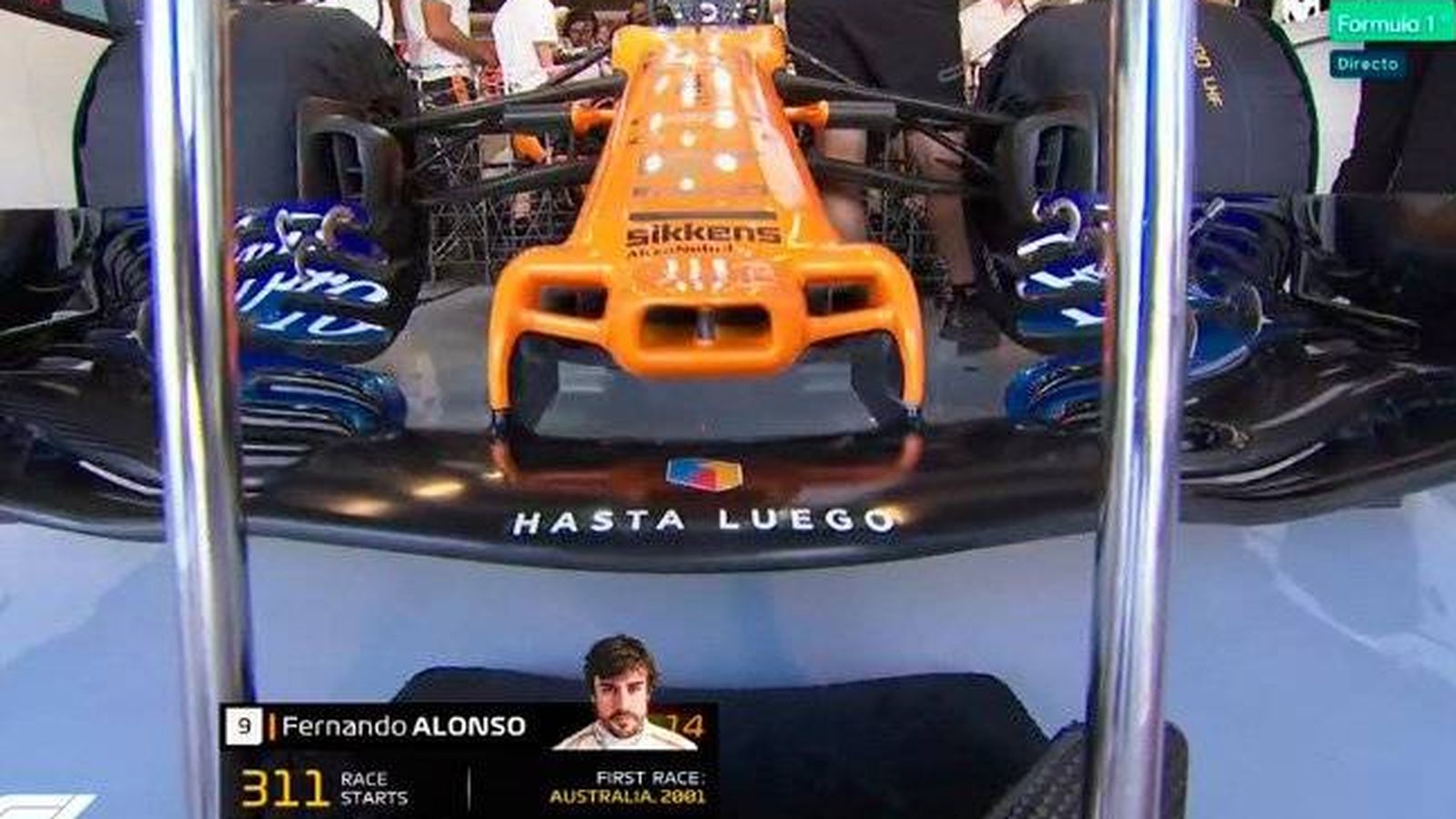 Foto: El mensaje que ha querido dejar Alonso en el morro de su McLaren.