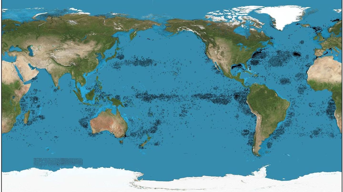 Distribución mundial de los cachalotes (Wikimedia Commons)
