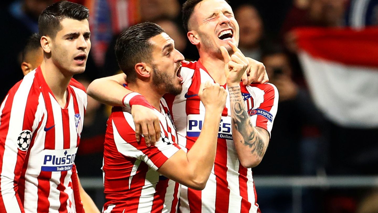 Saúl y Koke celebran un gol del Atlético de Madrid. (Reuters)