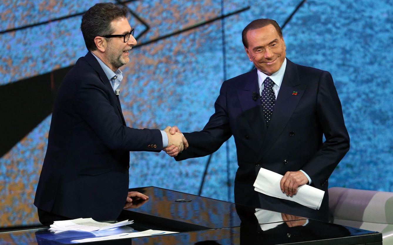 Silvio Berlusconi participa en el programa de televisión 'Che tempo che fa', el pasado 27 de noviembre de 2017. (EFE)