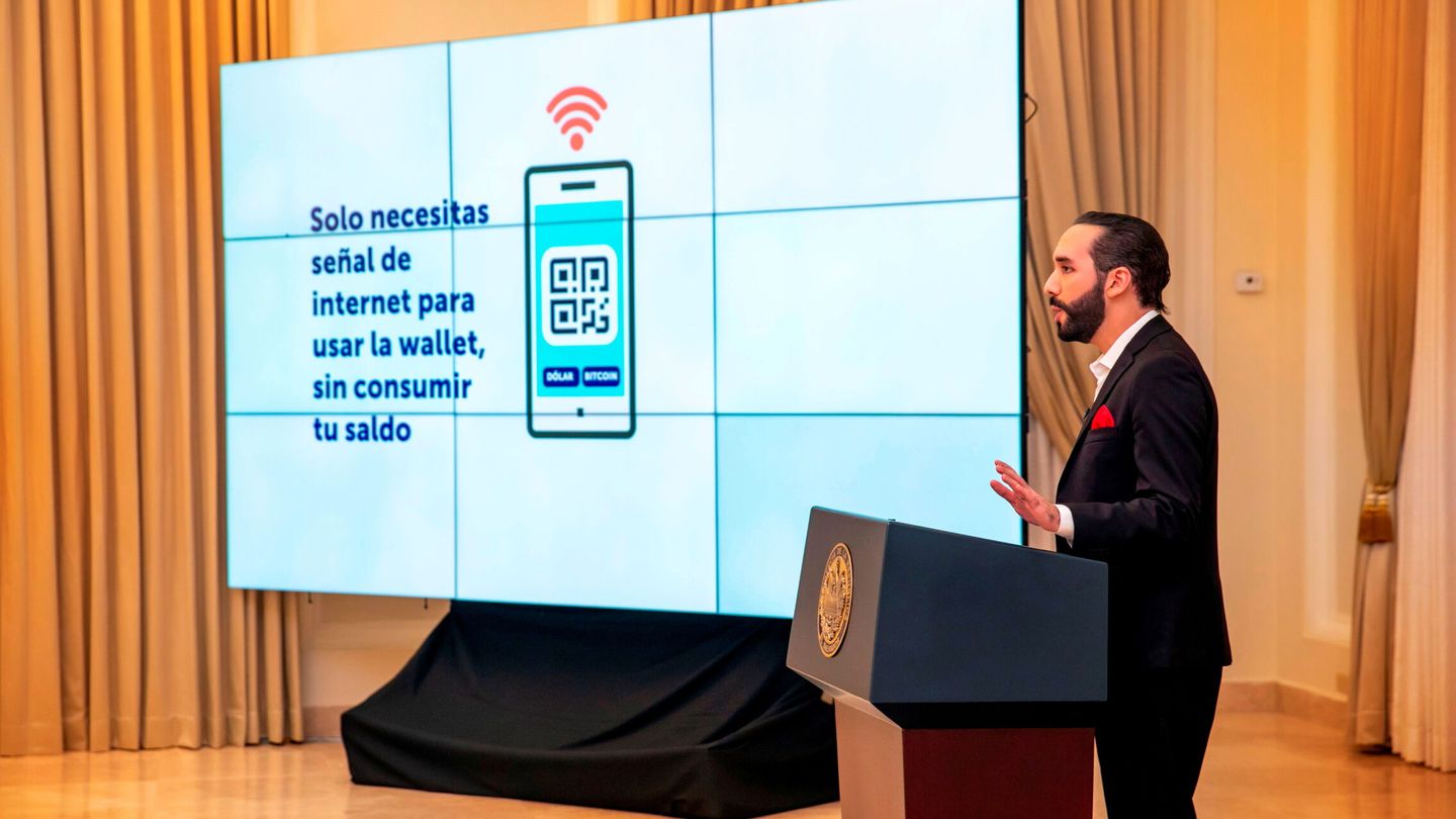 El presidente de El Salvador, Nayib Bukele, en la presentación de la Ley Bitcoin. (Reuters)