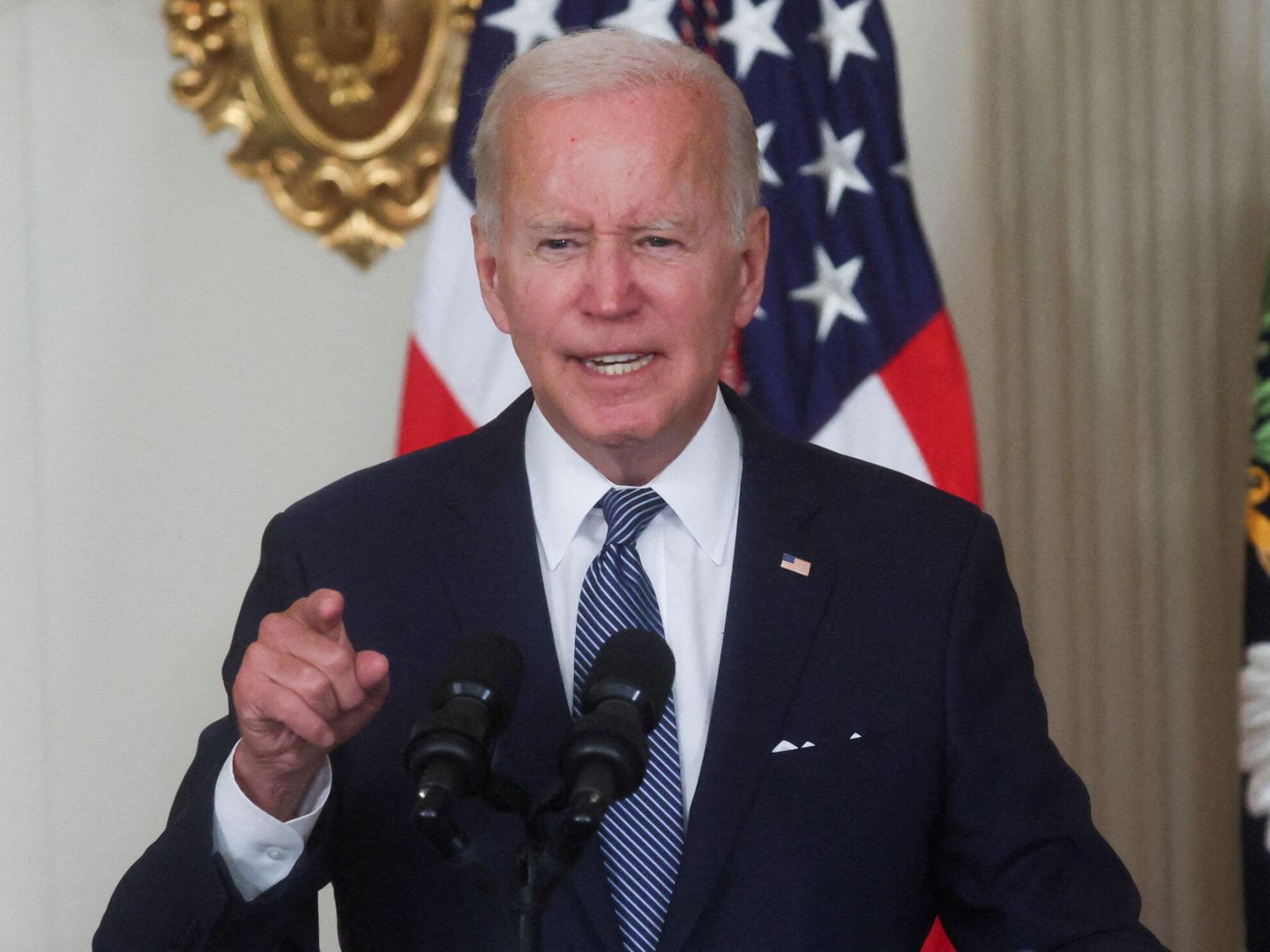 El presidente estadounidense Joe Biden durante la ceremonia de la firma del Inflation Reduction Act. (REUTERS)