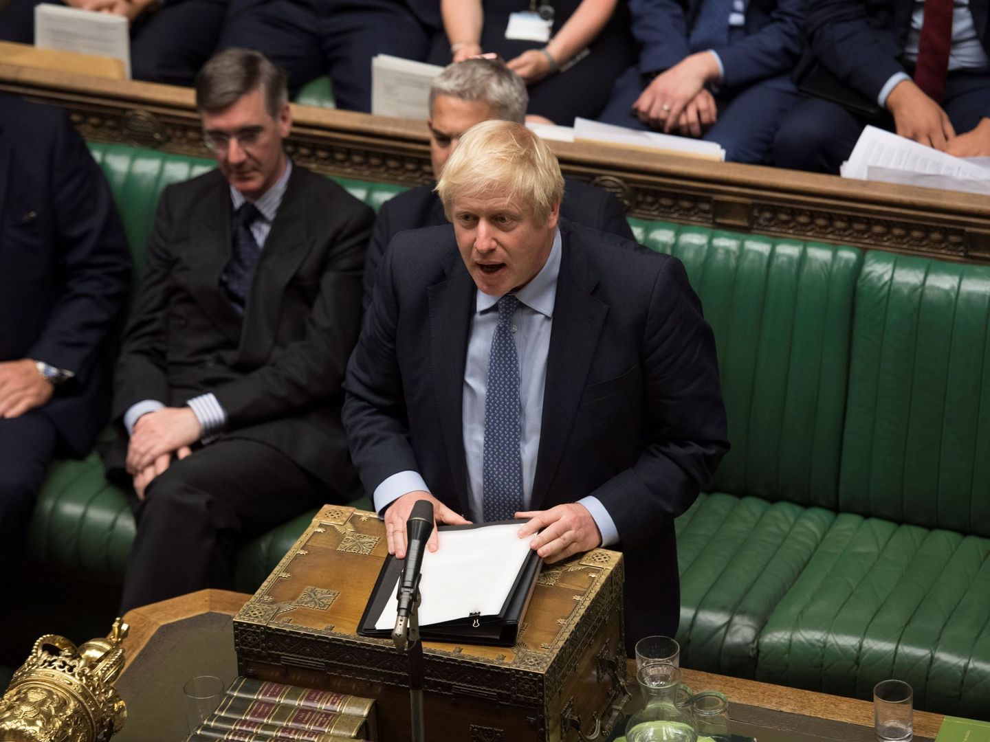 Boris Johnson, durante su discurso en el Parlamento. (Reuters)