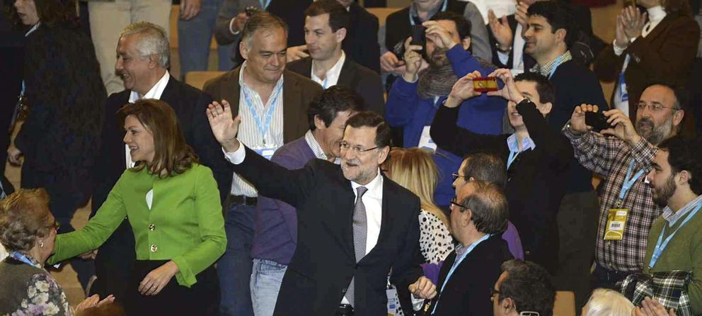 Rajoy durante la Convención Nacional celebrada en Valladolid (Efe).