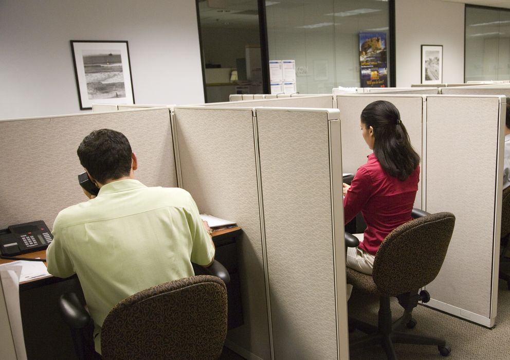 Foto: Trabajadores en un 'call center'. (Corbis)