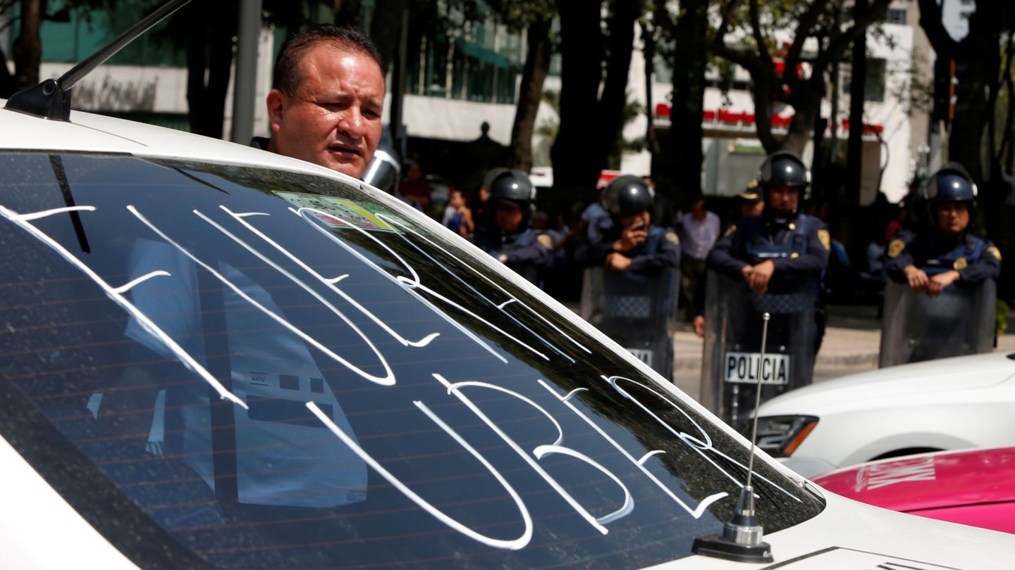 Protesta contra Uber y Cabify. (Reuters)