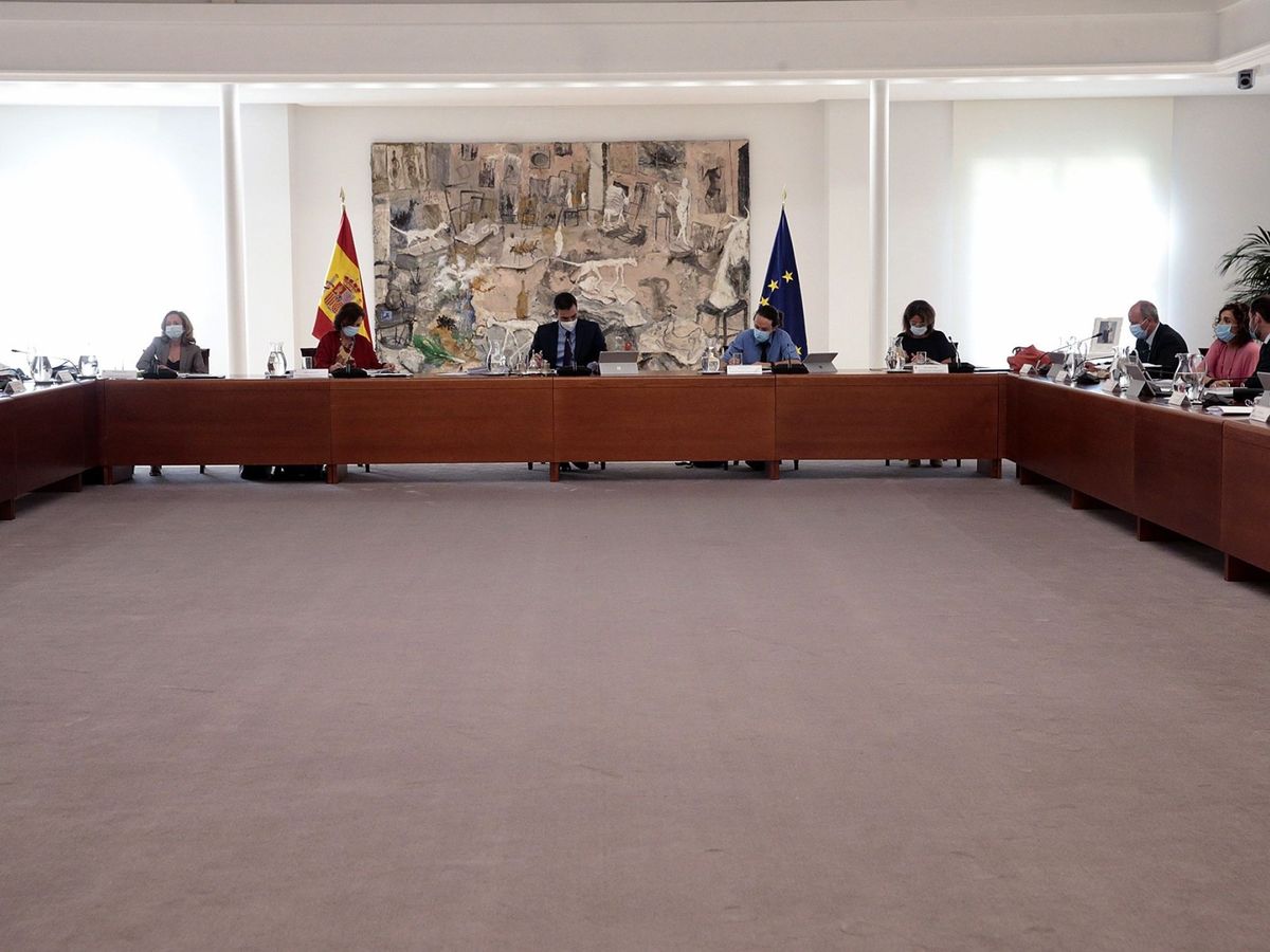 Foto: El presidente del Gobierno, Pedro Sánchez, durante la reunión semanal del Consejo de ministros. (EFE)