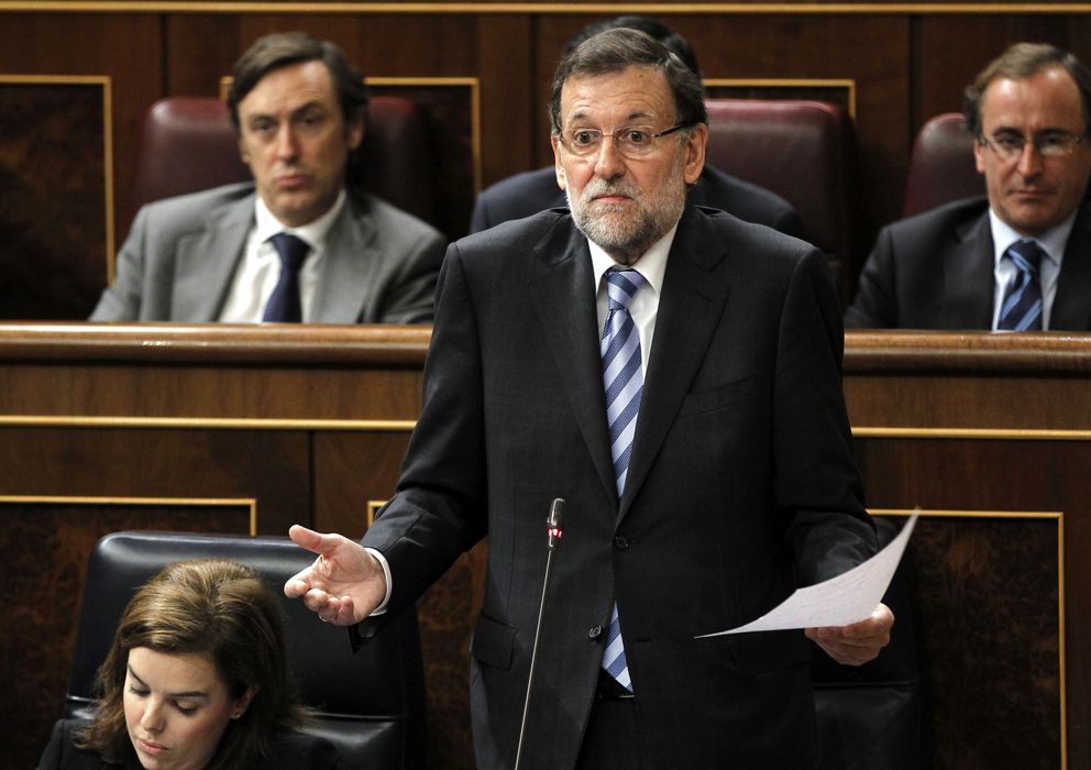 Foto: El presidente del Gobierno, Mariano Rajoy, durante el pleno del Congreso. (EFE)