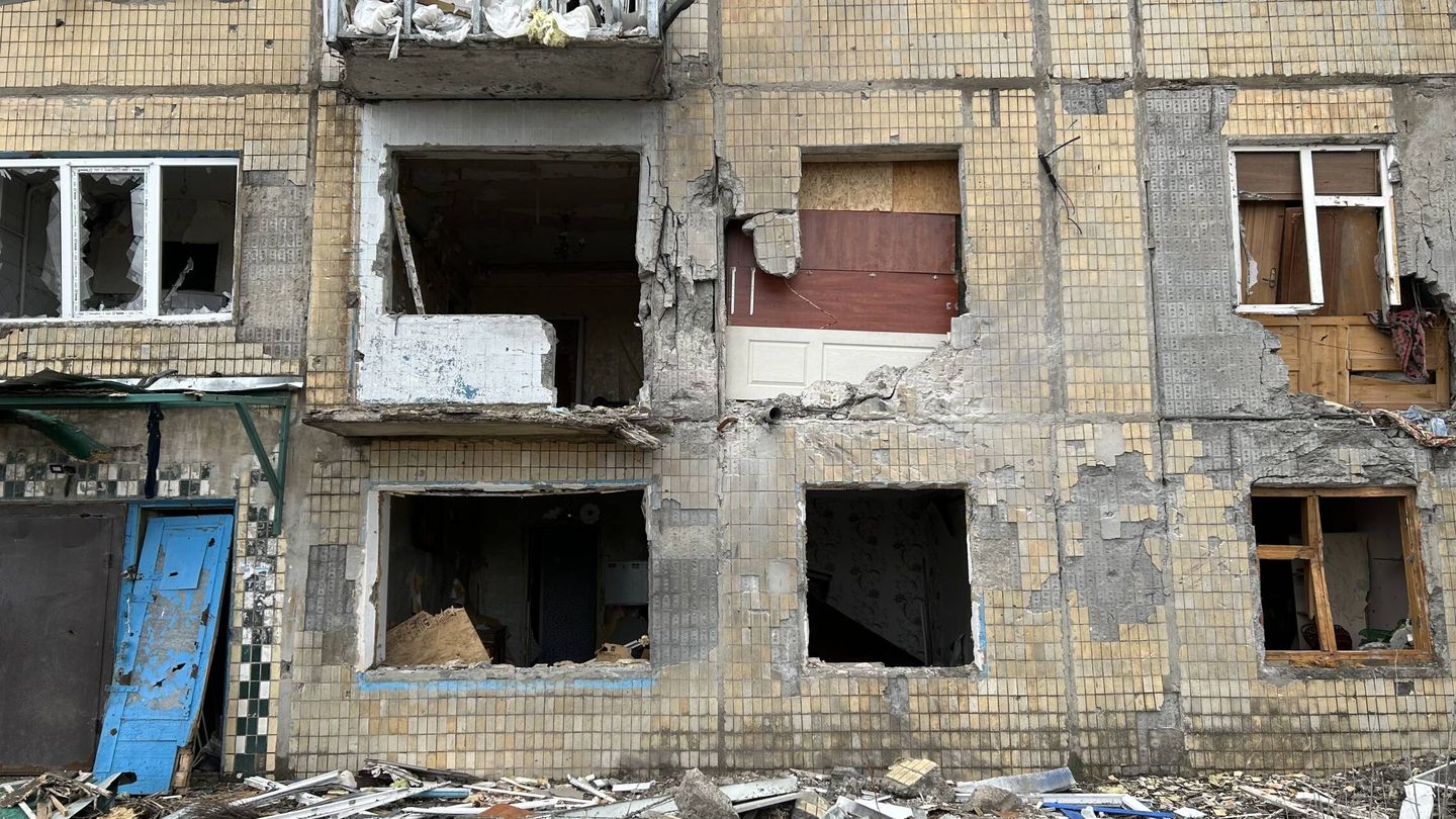 Una casa en Avdiivka, afectada por las explosiones. (A. A.)