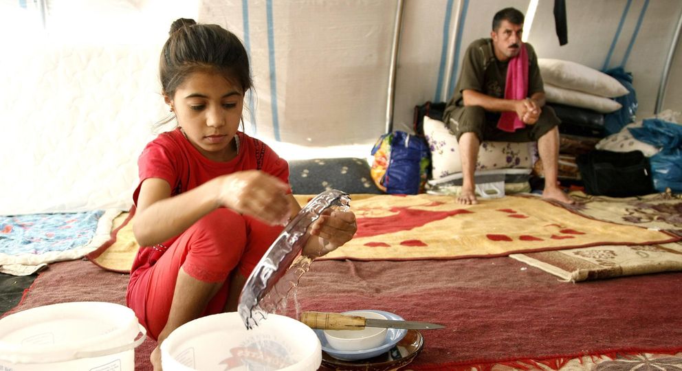 Campo de refugiados yazidíes en Silopi, Turquía. (Efe)