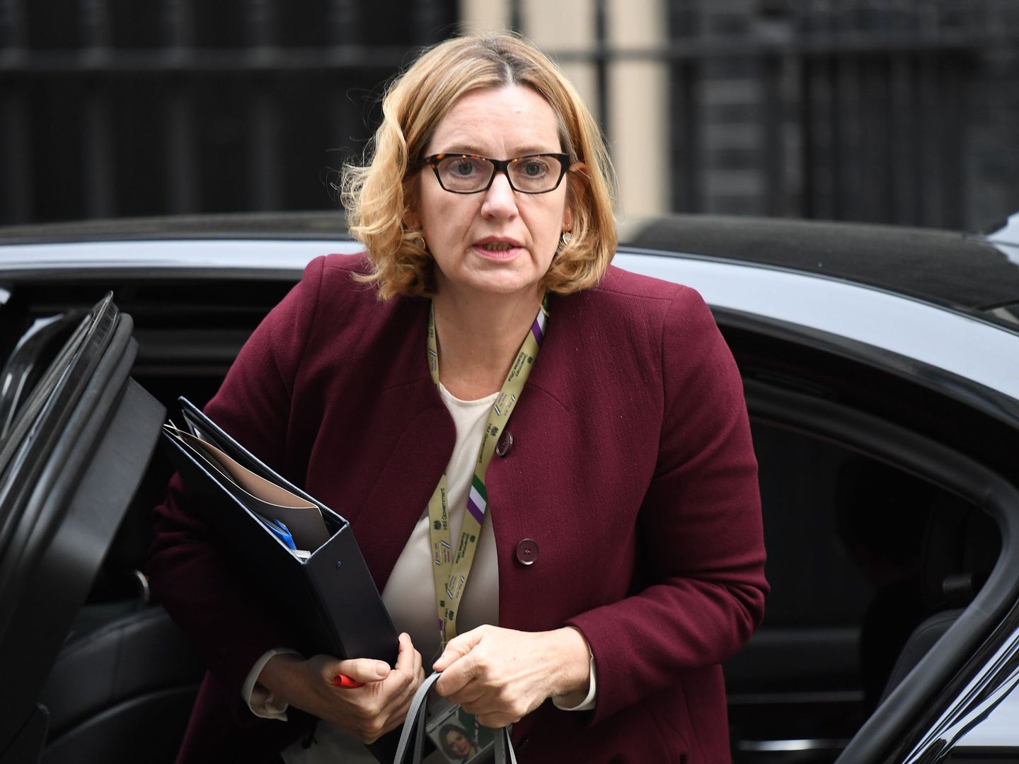 Amber Rudd a su llegada a una reunión gubernamental en Downing Street, el pasado 24 de abril. (EFE)