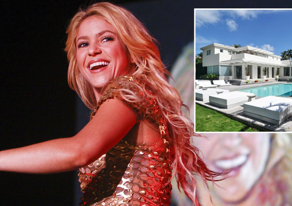 Foto: La cantante Shakira en una imagen de archivo junto a una fotografía de su vivienda de Miamo (Gtres / Real Estalker)