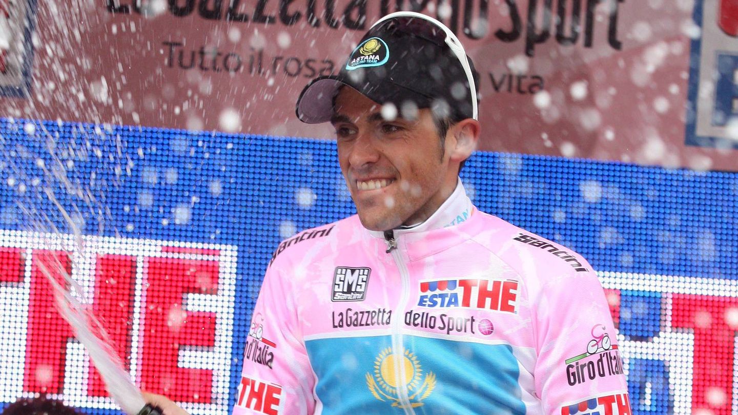 Contador en el Giro que ganó en 2008 (Efe).