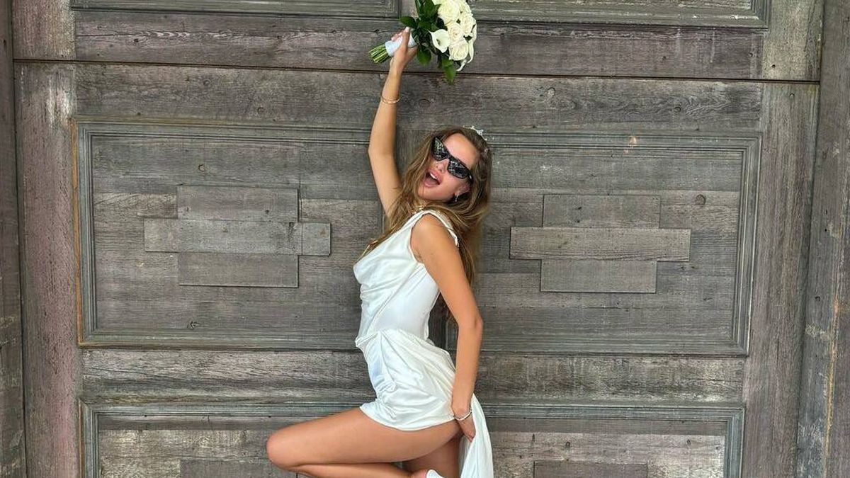 Corto y muy sexy: El vestido de novia de la modelo Helena Althof en su boda sorpresa con Vito Schnabel