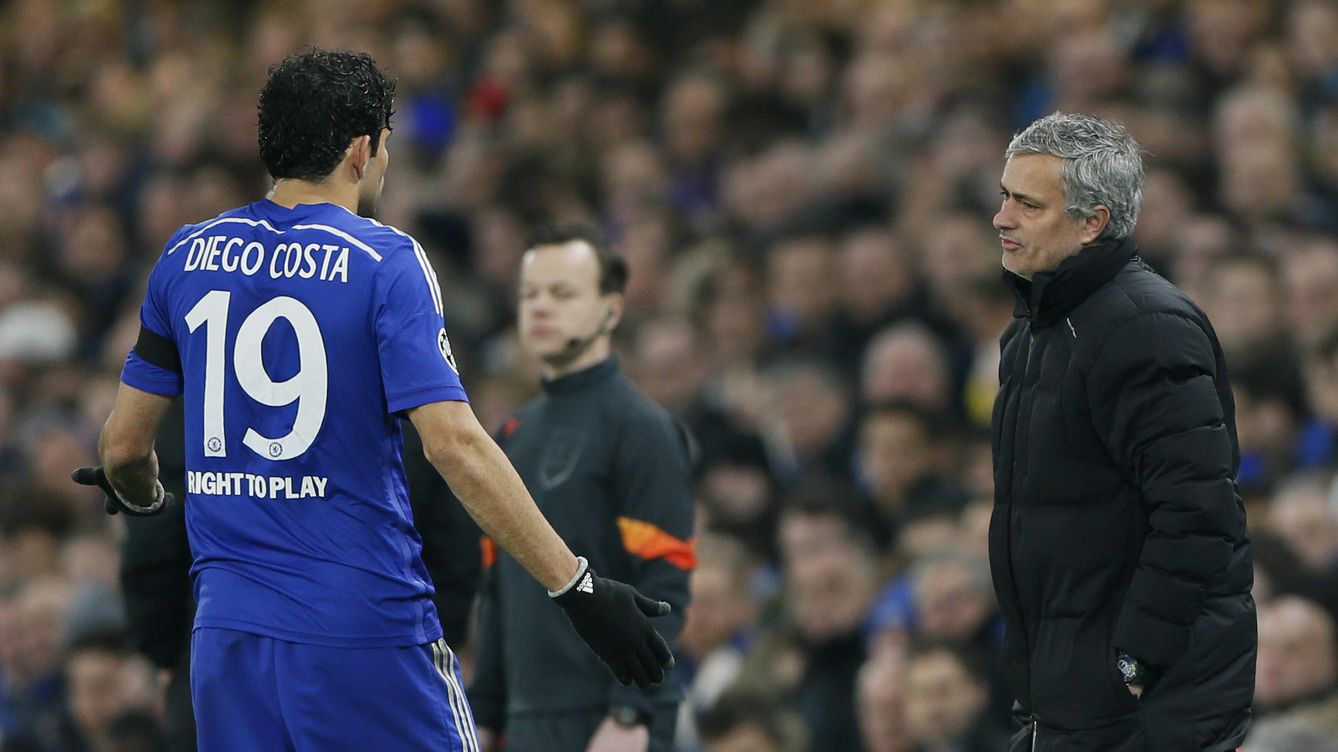 Foto: Mourinho con Diego Costa durante la eliminatoria (Reuters).