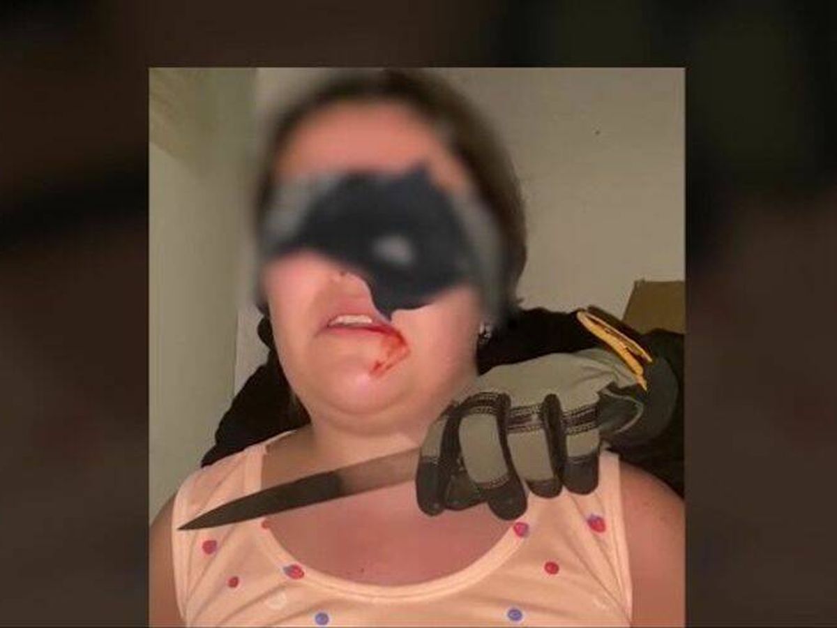 Foto: Fotograma del vídeo en el que una mujer ha fingido su secuestro.