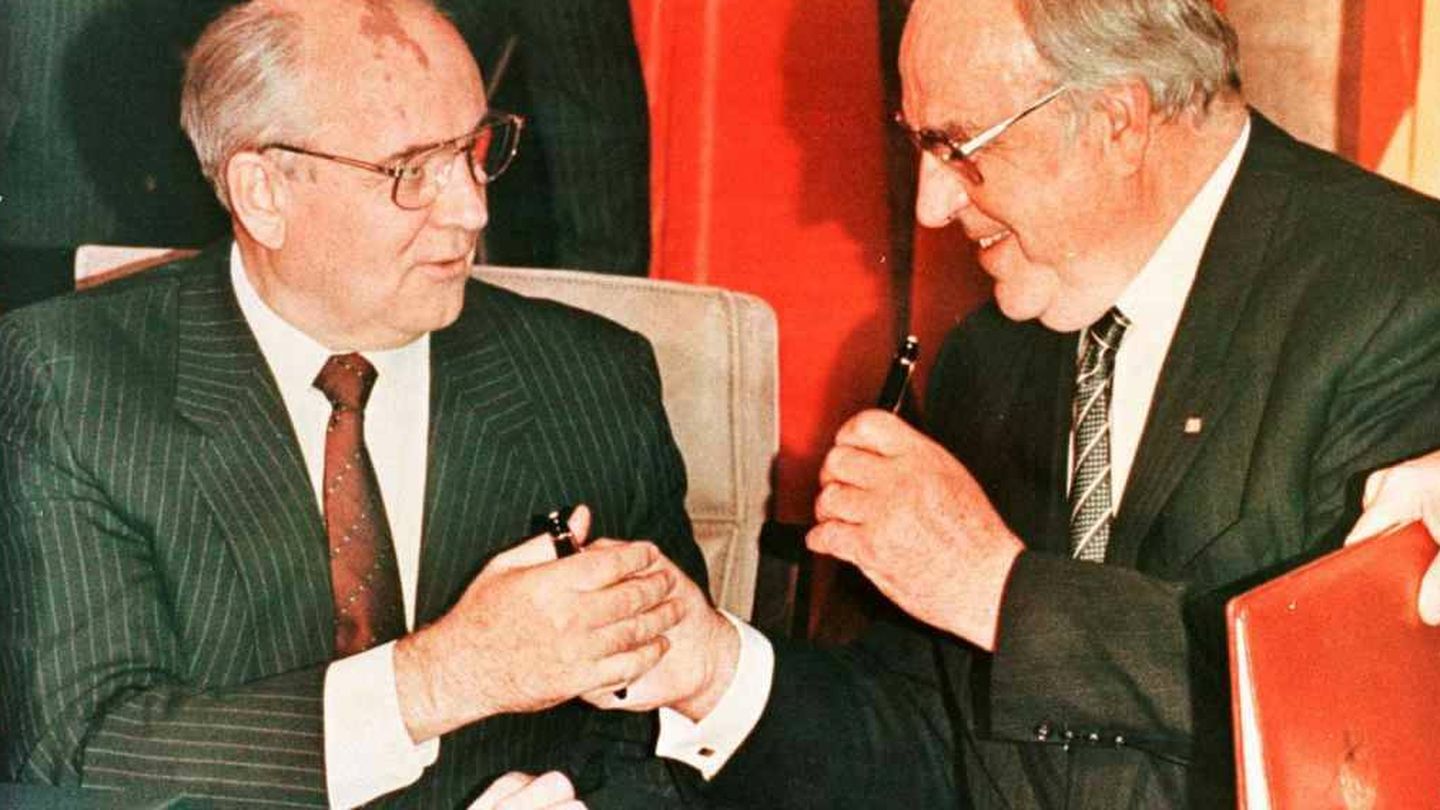 Mikhail Gorbachov y Helmut Kohl