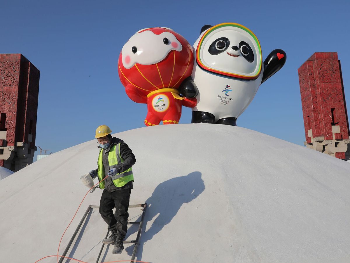Foto: Mascotas de los Juegos Olímpicos de invierno Pekín 2022. Foto: Efe
