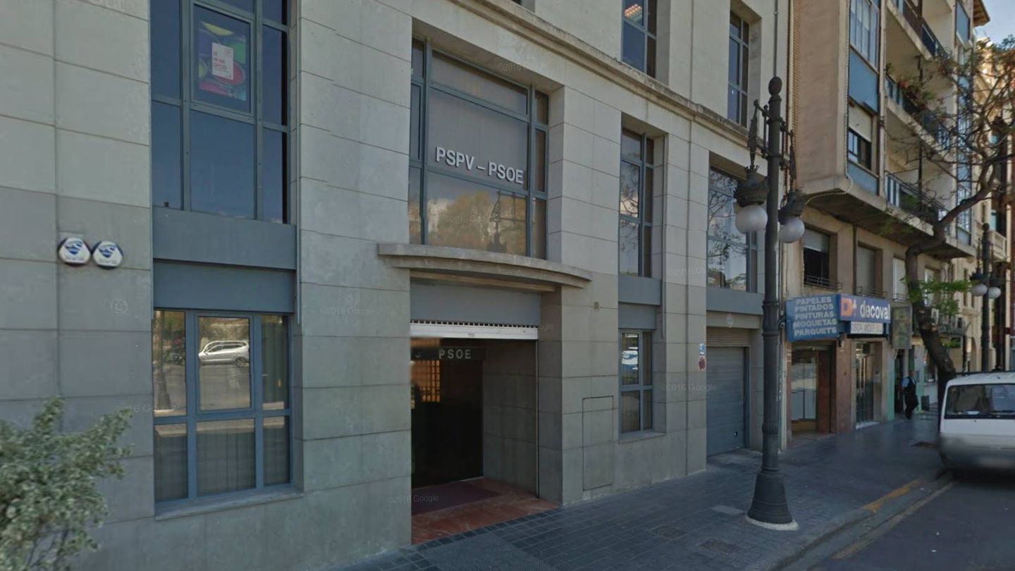 El edificio del PSPV-PSOE está ubicado junto al Turia, muy cerca del centro histórico de Valencia. (Google)