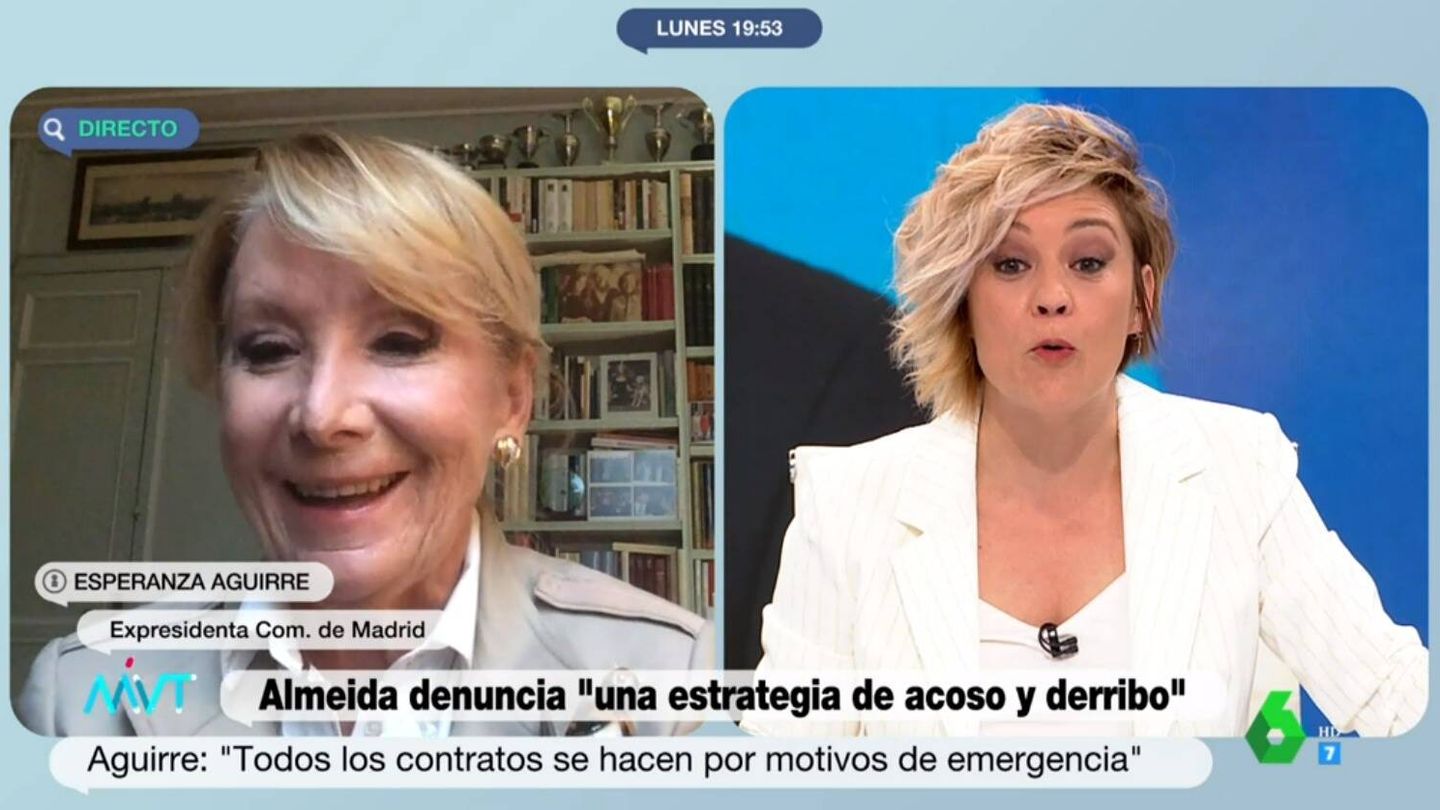 Esperanza Aguirre y Cristina Pardo en 'Más vale tarde'. (Atresmedia)