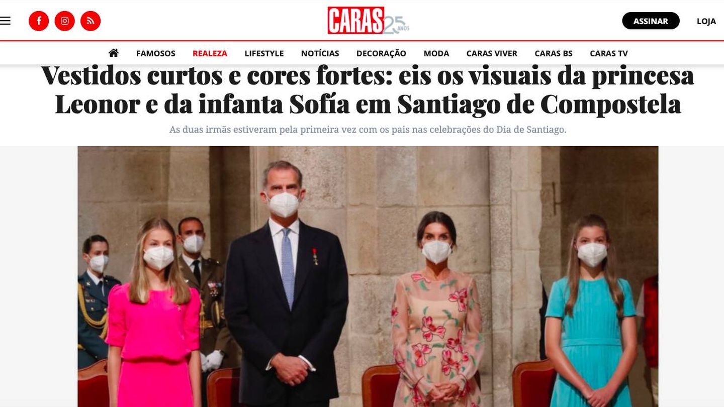 Los looks de Leonor y Sofía, en la portuguesa 'Caras'. 