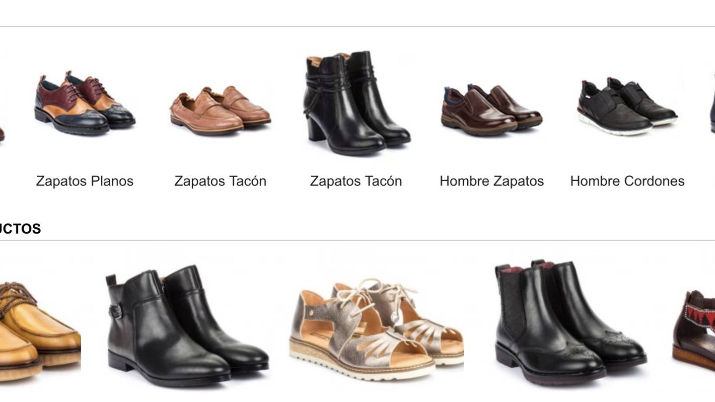 Así luce la web falsa que simula ser de la marca de zapatos Pikolinos.