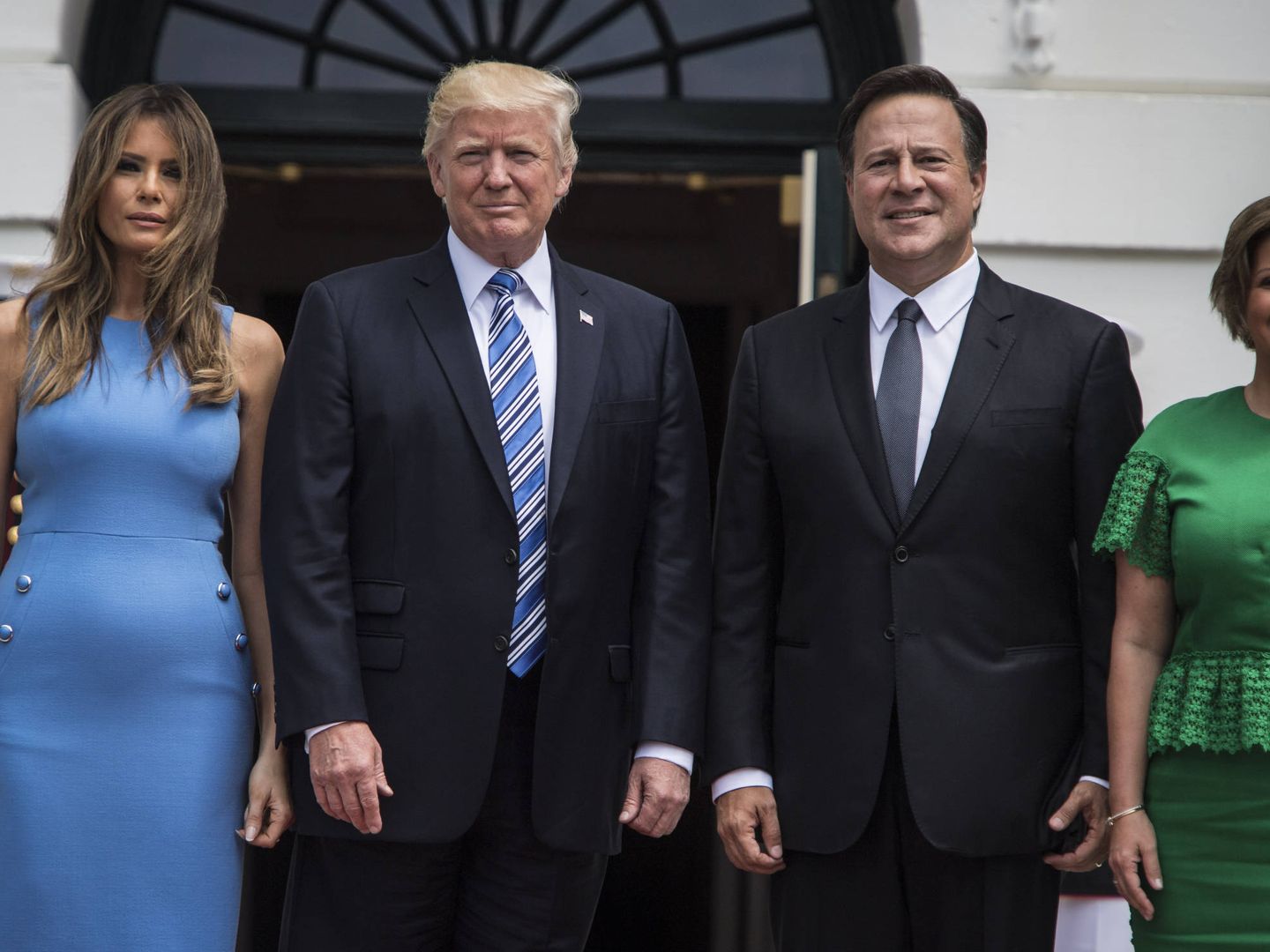 El matrimonio Trump con el presidente panameño, Juan Carlos Varela, y su esposa, Lorena Castillo. (Getty)