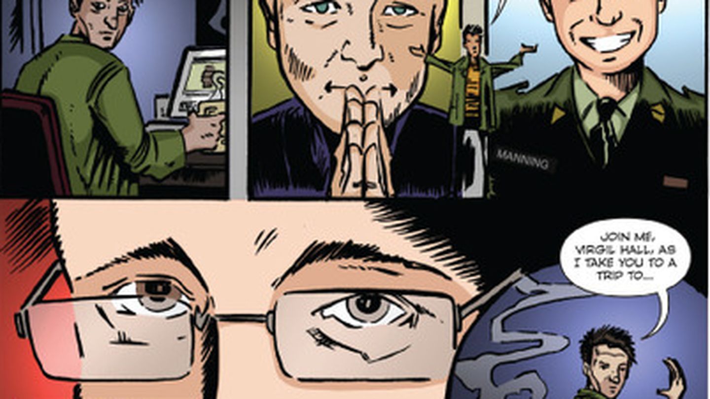Página del cómic sobre Edward Snowden (Bluewater Cómics)
