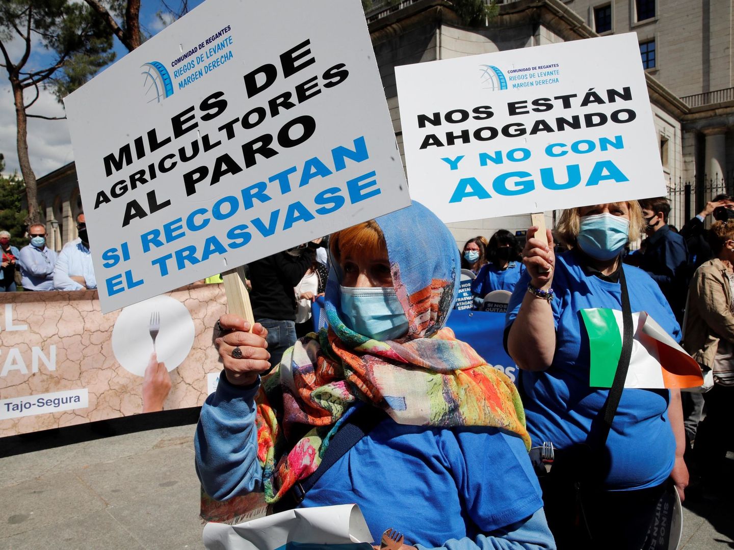 Protesta de regantes en favor del Tajo-Segura en Madrid. (EFE)