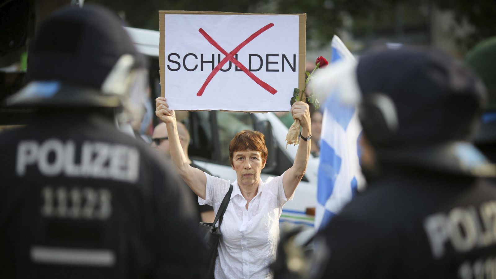 Foto: Manifestación en apoyo a Grecia. (EFE)