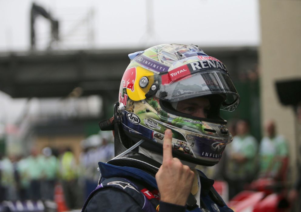 Foto: Sebastian Vettel en el GP de Brasil (Efe).