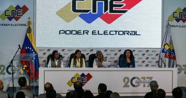 Foto: El CNE de Venezuela anuncia los resultados de las elecciones a la ANC (EFE)