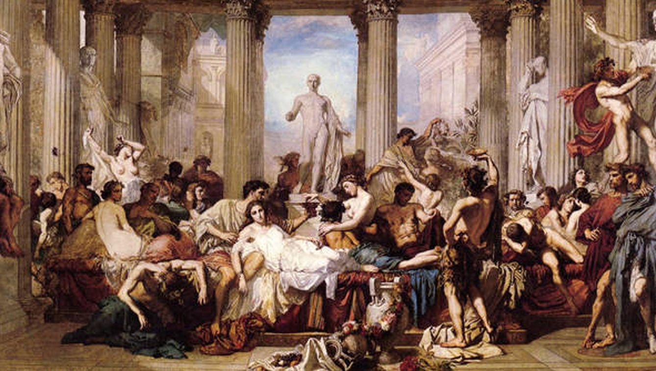 'I Romani della decadenza' de Thomas Couture.